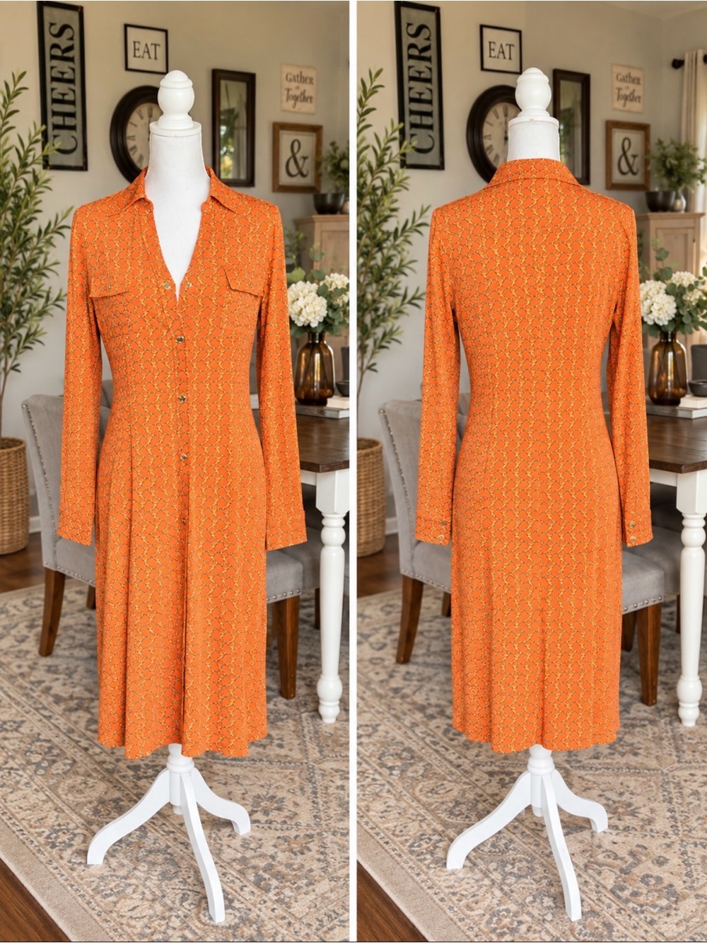 Michael Michael Kors Long Sleeve Shirt Dress sx M